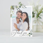 ユーカリエレガントカリの緑の写真サンキューカード サンキューカード (スタンド正面)