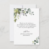 ユーカリエレガントカリの緑の写真サンキューカード サンキューカード (裏面)