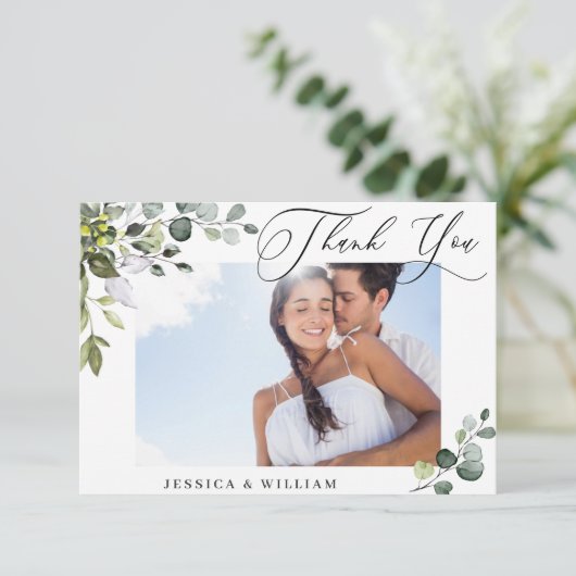 ユーカリエレガントカリの緑の写真 サンキューカード (スタンド正面)