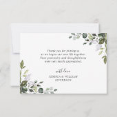 ユーカリエレガントカリの緑の写真 サンキューカード (裏面)