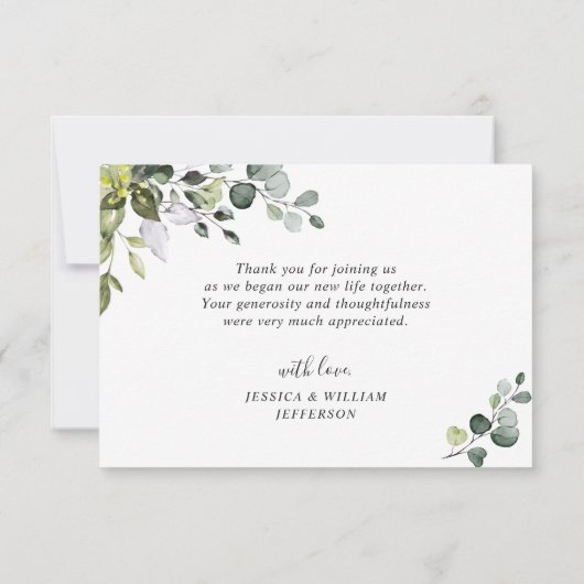 ユーカリエレガントカリの緑の写真 サンキューカード (裏面)