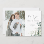 ユーカリエレガントカリの緑の写真 サンキューカード (正面)