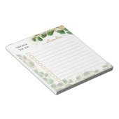 ユーカリエレガントカリの緑は行う行う事を並べた ノートパッド (アングル)