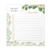 ユーカリエレガントカリの緑は行う行う事を並べた ノートパッド (正面)