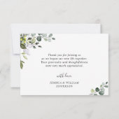 ユーカリエレガントカリの緑3枚の写真 サンキューカード (裏面)