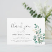 ユーカリエレガントカリタイポグラフィ悔やみや弔慰 サンキューカード (スタンド正面)