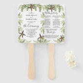 ユーカリエレガントカリビーチヒトデ結婚式 プログラム ハンドファン (正面&裏面)