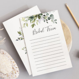 ユーカリエレガントカリフローラブライダルシャワーゲームカード 招待状