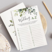 ユーカリエレガントカリフローラブライダルシャワーゲームカード 招待状