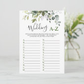 ユーカリエレガントカリフローラブライダルシャワーゲームカード 招待状 (スタンド正面)