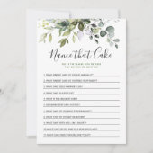 ユーカリエレガントカリフローラブライダルシャワーゲームカード 招待状 (正面)