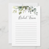 ユーカリエレガントカリフローラブライダルシャワーゲームカード 招待状 (正面)