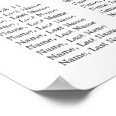 ユーカリエレガントカリフローラ15テーブル座席チャート ポスター (角)