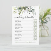 ユーカリエレガントカリブライダルシャワーゲームカード 招待状 (スタンド正面)