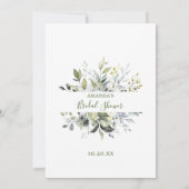 ユーカリエレガントカリブライダルシャワーゲームカード 招待状 (裏面)