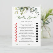 ユーカリエレガントカリブライダルシャワーゲームカード 招待状 (スタンド正面)