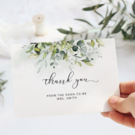 ユーカリエレガントカリブライダルシャワーサンキューカード カード