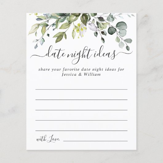 ユーカリエレガントカリブライダルシャワーデイトナイトアイディア チラシ (正面)