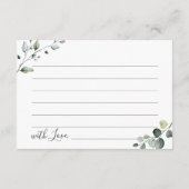 ユーカリエレガントカリブライダルシャワーデイトナイトアイディアA アドバイスカード (裏面)