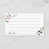 ユーカリエレガントカリブライダルシャワーデイトナイトアイディアA アドバイスカード (裏面)