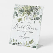 ユーカリエレガントカリブライダルシャワーレシピカードサイン 台座サイン (正面)