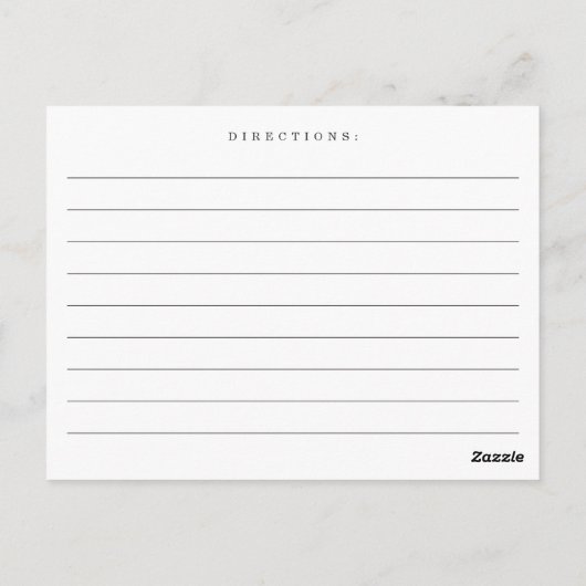 ユーカリエレガントカリブライダルシャワーレシピカード ポストカード (裏面)