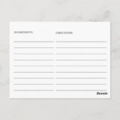 ユーカリエレガントカリブライダルシャワーレシピカード ポストカード (裏面)