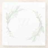 ユーカリエレガントカリプタスモノグラムガラスコースター ガラスコースター (裏面)