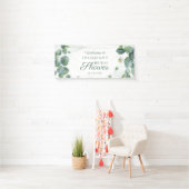 ユーカリエレガントカリプチュス多肉葉ブライダルシャワー 横断幕 (インサイチュ)