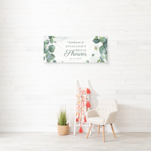 ユーカリエレガントカリプチュス多肉葉ブライダルシャワー 横断幕 (インサイチュ)