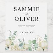 ユーカリエレガントカリマパーソナライズされたノリア結婚ス ワインラベル (シングルラベル)