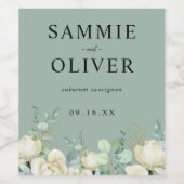 ユーカリエレガントカリマパーソナライズされたノリア結婚ス ワインラベル (シングルラベル)