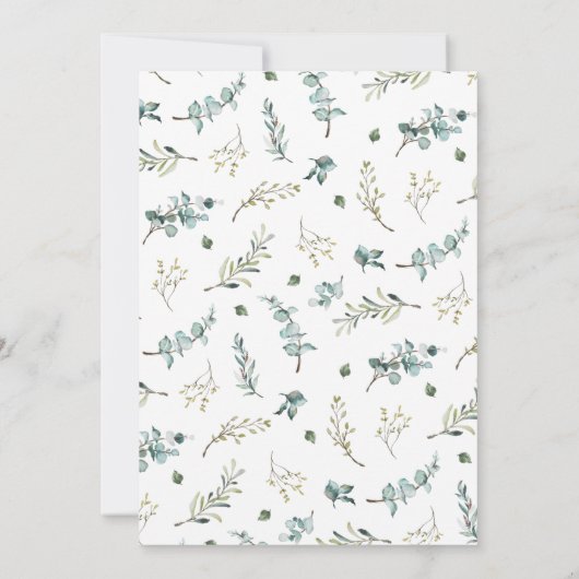 ユーカリエレガントカリリースモノグラムブライダルシャワー 招待状 (裏面)