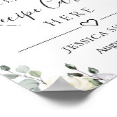 ユーカリエレガントカリレシピカードブライダルシャワー ポスター (角)