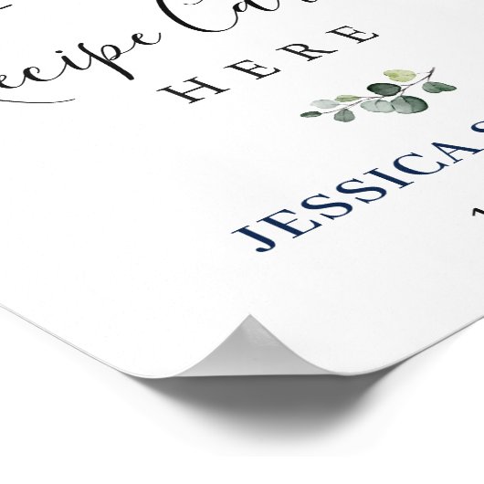 ユーカリエレガントカリレシピカードブライダルシャワー ポスター (角)