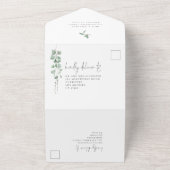 ユーカリエレガントカリ我々はQRコードを結婚行う オールインワン招待状 (外側)