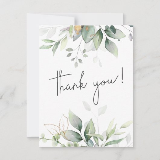 ユーカリエレガントカリ植物写真結婚の サンキューカード (正面)