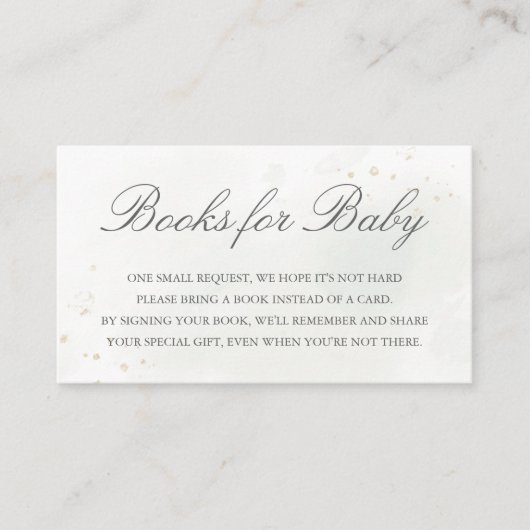 ユーカリエレガントカリ緑のベビーブックリクエスト エンクロージャーカード (正面)