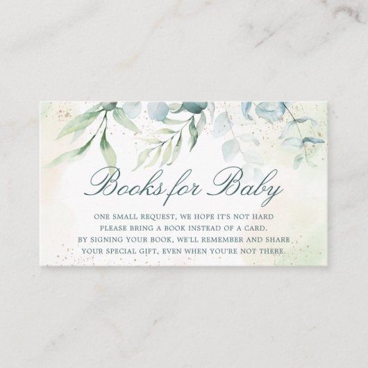 ユーカリエレガントカリ緑の本ベビー エンクロージャーカード (正面)