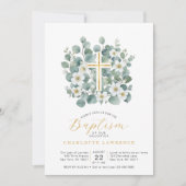 ユーカリエレガントカリ緑バプテスクロス 招待状 (正面)