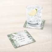 ユーカリエレガントカリ緑化アルコールイン結婚ク スクエアペーパーコースター (インサイチュ)