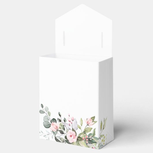 ユーカリエレガントカリ赤面バラブライダルシャワー フェイバーボックス (オープン)