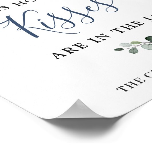 ユーカリエレガントカリ赤面バラブライダルシャワー ポスター (角)