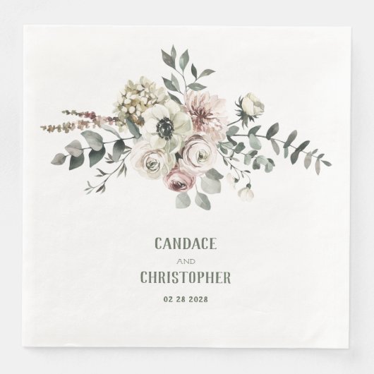 ユーカリエレガントカリ赤面バラホワイトアジサイ (正面)