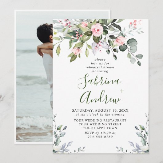 ユーカリエレガントカリ赤面バラリハーサルディナー 招待状 (正面/裏面)