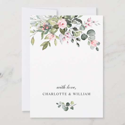 ユーカリエレガントカリ赤面バラリハーサルディナー 招待状 (裏面)