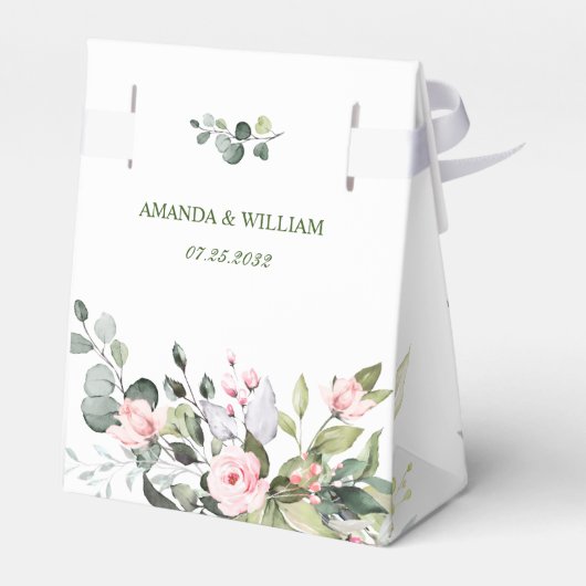 ユーカリエレガントカリ赤面バラ結婚フローラ フェイバーボックス (裏面サイド)