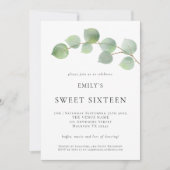 ユーカリエレガントカリSweet sixteen誕生日 招待状 (正面)