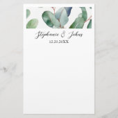 ユーカリエレガントグシンプルリー素朴結婚ズ 便箋 (正面)