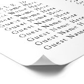 ユーカリエレガントグリーの結婚シーティングチャート ポスター (角)